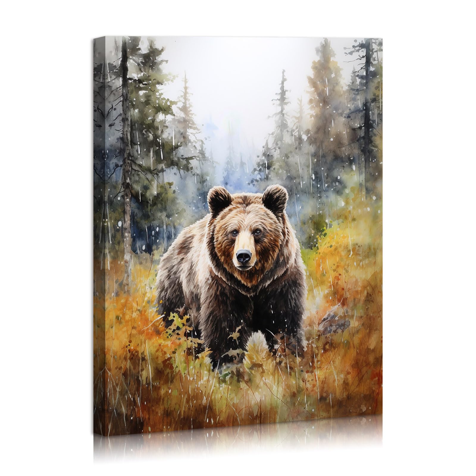 Amazon.com: FUNHUA Bear Wall Art Rustic Forest and Bear Picture